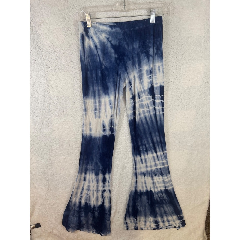 Pants‎ Store Tie Dye Flare Leggings Blue White Soft Casual Pants Loungewear